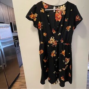 Floral Black Dress